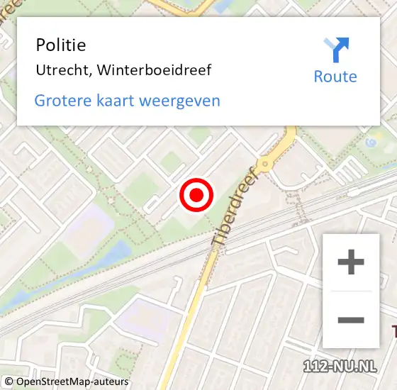 Locatie op kaart van de 112 melding: Politie Utrecht, Winterboeidreef op 25 oktober 2024 09:09