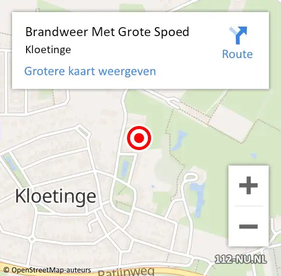 Locatie op kaart van de 112 melding: Brandweer Met Grote Spoed Naar Kloetinge op 25 oktober 2024 09:53