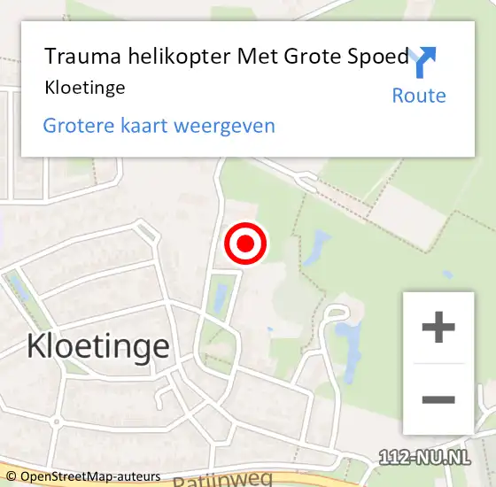 Locatie op kaart van de 112 melding: Trauma helikopter Met Grote Spoed Naar Kloetinge op 25 oktober 2024 09:58