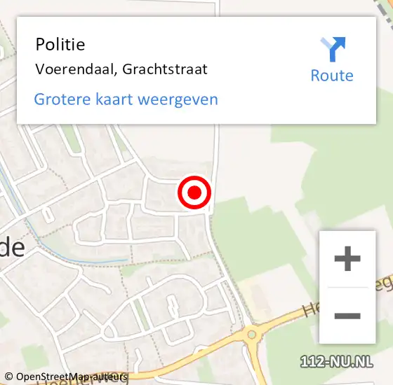 Locatie op kaart van de 112 melding: Politie Voerendaal, Grachtstraat op 25 oktober 2024 10:09