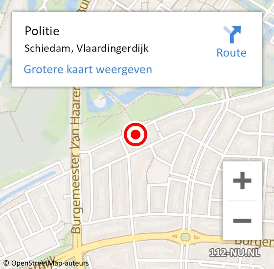 Locatie op kaart van de 112 melding: Politie Schiedam, Vlaardingerdijk op 25 oktober 2024 10:27