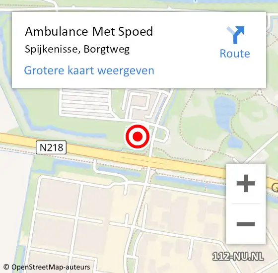 Locatie op kaart van de 112 melding: Ambulance Met Spoed Naar Spijkenisse, Borgtweg op 25 oktober 2024 10:31