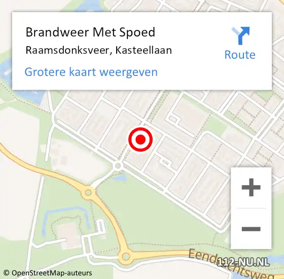 Locatie op kaart van de 112 melding: Brandweer Met Spoed Naar Raamsdonksveer, Kasteellaan op 25 oktober 2024 11:46