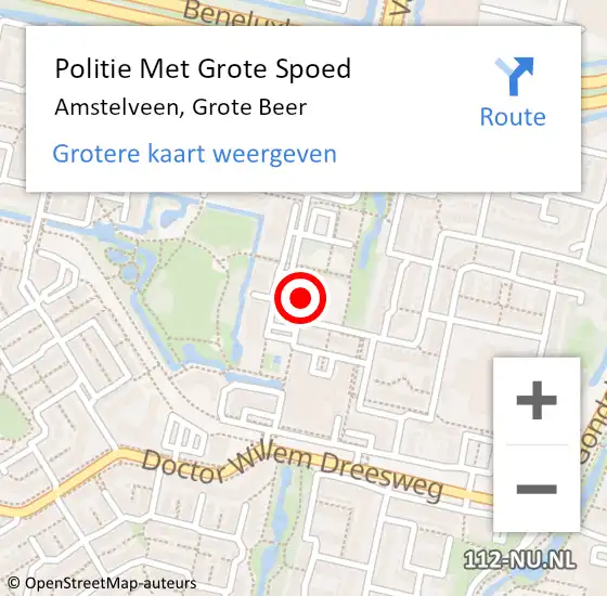 Locatie op kaart van de 112 melding: Politie Met Grote Spoed Naar Amstelveen, Grote Beer op 25 oktober 2024 11:51