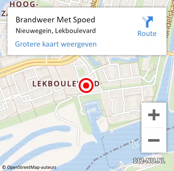 Locatie op kaart van de 112 melding: Brandweer Met Spoed Naar Nieuwegein, Lekboulevard op 25 oktober 2024 12:10