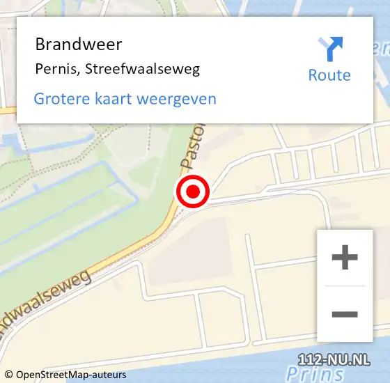 Locatie op kaart van de 112 melding: Brandweer Pernis, Streefwaalseweg op 25 oktober 2024 12:18