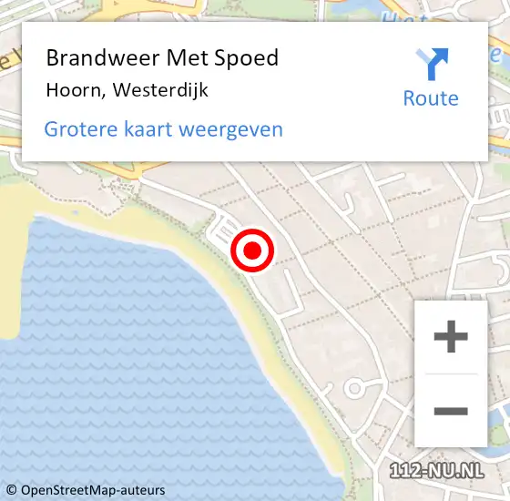 Locatie op kaart van de 112 melding: Brandweer Met Spoed Naar Hoorn, Westerdijk op 25 oktober 2024 12:20