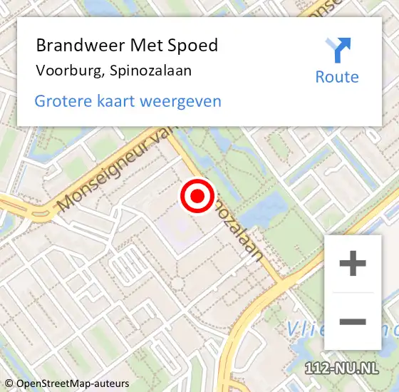 Locatie op kaart van de 112 melding: Brandweer Met Spoed Naar Voorburg, Spinozalaan op 25 oktober 2024 12:32