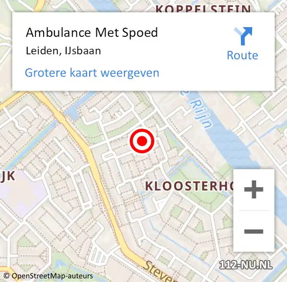 Locatie op kaart van de 112 melding: Ambulance Met Spoed Naar Ouderkerk aan den IJssel, IJsbaan op 25 oktober 2024 12:32