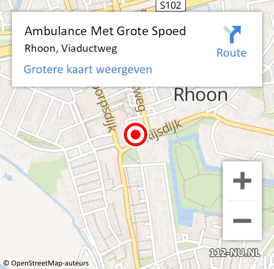 Locatie op kaart van de 112 melding: Ambulance Met Grote Spoed Naar Rhoon, Viaductweg op 25 oktober 2024 13:00