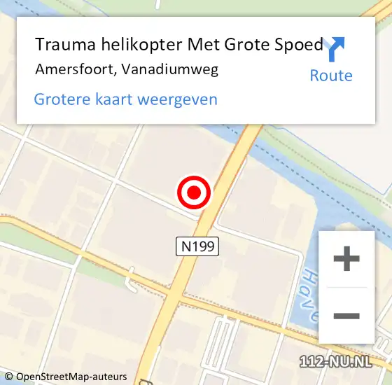 Locatie op kaart van de 112 melding: Trauma helikopter Met Grote Spoed Naar Amersfoort, Vanadiumweg op 25 oktober 2024 13:04