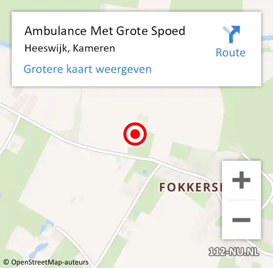 Locatie op kaart van de 112 melding: Ambulance Met Grote Spoed Naar Heeswijk, Kameren op 24 oktober 2014 16:42