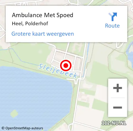 Locatie op kaart van de 112 melding: Ambulance Met Spoed Naar Heel, Polderhof op 25 oktober 2024 13:37