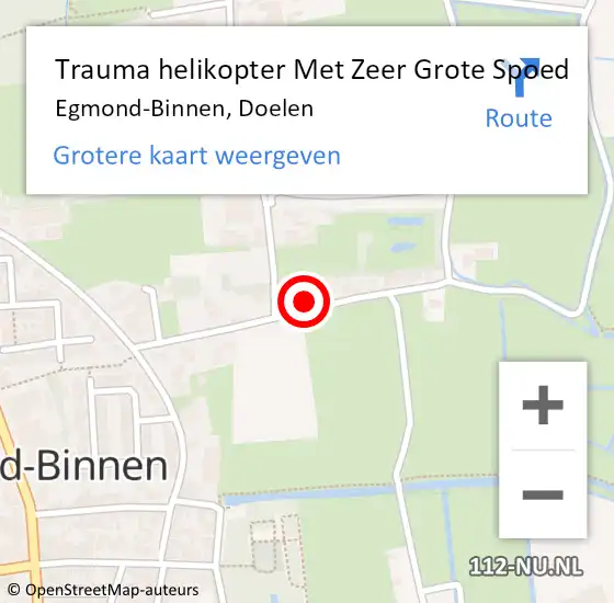 Locatie op kaart van de 112 melding: Trauma helikopter Met Zeer Grote Spoed Naar Egmond-Binnen, Doelen op 25 oktober 2024 13:50