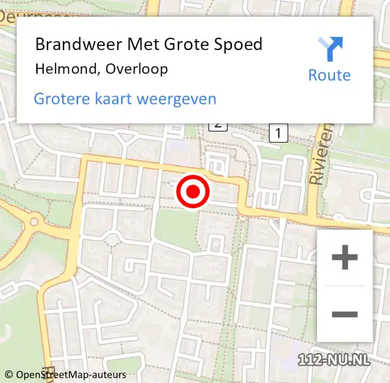 Locatie op kaart van de 112 melding: Brandweer Met Grote Spoed Naar Helmond, Overloop op 25 oktober 2024 13:52