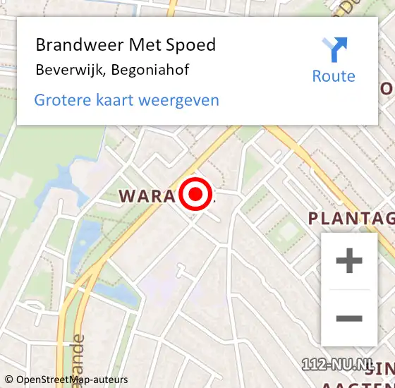 Locatie op kaart van de 112 melding: Brandweer Met Spoed Naar Beverwijk, Begoniahof op 25 oktober 2024 14:04