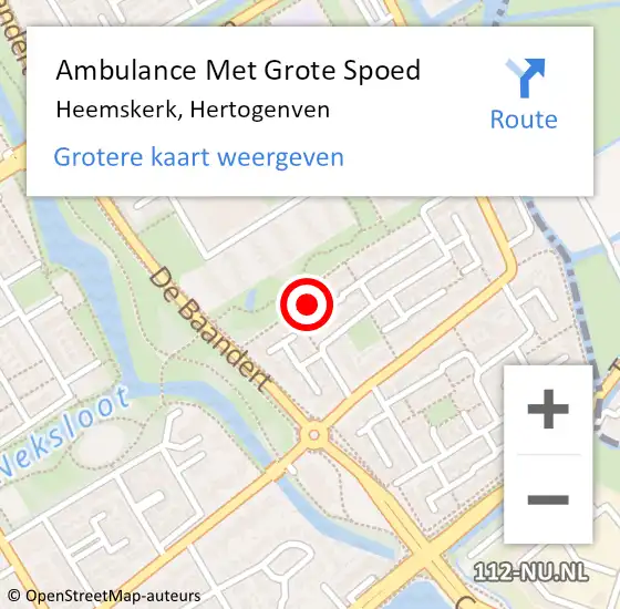 Locatie op kaart van de 112 melding: Ambulance Met Grote Spoed Naar Heemskerk, Hertogenven op 25 oktober 2024 14:26