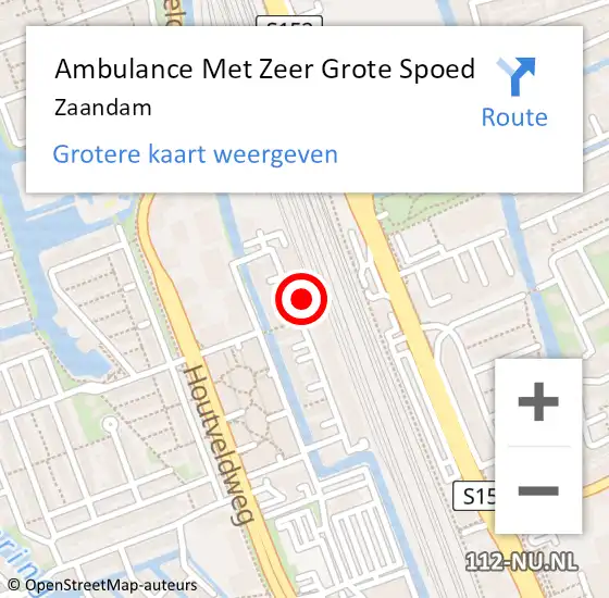 Locatie op kaart van de 112 melding: Ambulance Met Zeer Grote Spoed Naar Zaandam op 25 oktober 2024 15:01