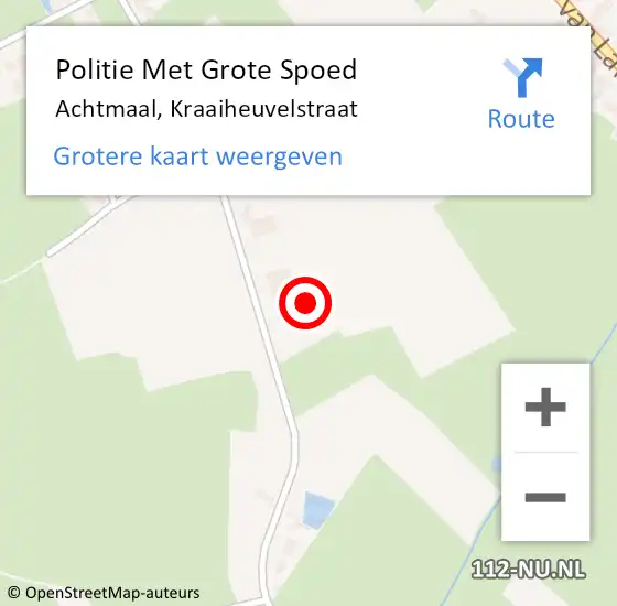 Locatie op kaart van de 112 melding: Politie Met Grote Spoed Naar Achtmaal, Kraaiheuvelstraat op 25 oktober 2024 15:03