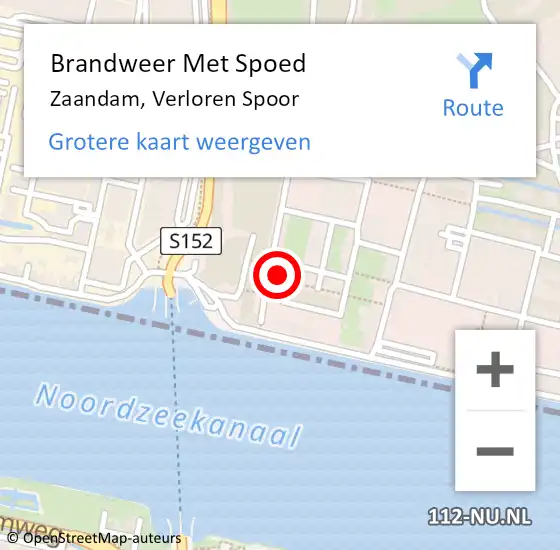 Locatie op kaart van de 112 melding: Brandweer Met Spoed Naar Zaandam, Verloren Spoor op 25 oktober 2024 15:29