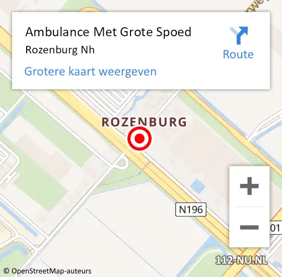 Locatie op kaart van de 112 melding: Ambulance Met Grote Spoed Naar Rozenburg op 25 oktober 2024 15:50