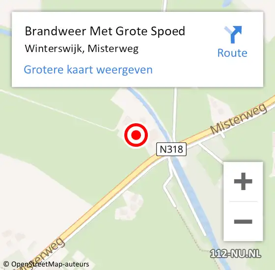 Locatie op kaart van de 112 melding: Brandweer Met Grote Spoed Naar Winterswijk, Misterweg op 25 oktober 2024 15:51