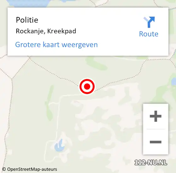 Locatie op kaart van de 112 melding: Politie Rockanje, Kreekpad op 25 oktober 2024 16:21