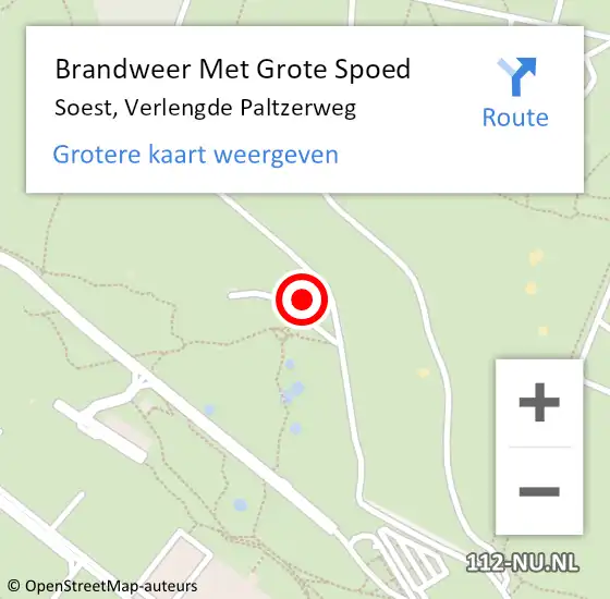 Locatie op kaart van de 112 melding: Brandweer Met Grote Spoed Naar Soest, Verlengde Paltzerweg op 25 oktober 2024 16:34