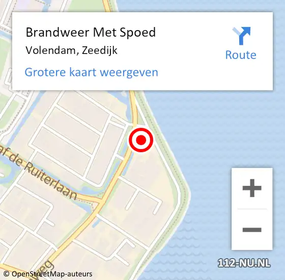 Locatie op kaart van de 112 melding: Brandweer Met Spoed Naar Volendam, Zeedijk op 25 oktober 2024 17:21