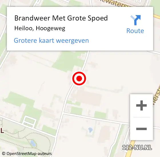 Locatie op kaart van de 112 melding: Brandweer Met Grote Spoed Naar Heiloo, Hoogeweg op 24 oktober 2014 17:29