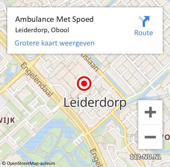 Locatie op kaart van de 112 melding: Ambulance Met Spoed Naar Leiderdorp, Obool op 25 oktober 2024 19:20