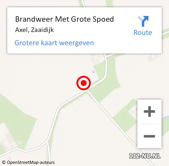 Locatie op kaart van de 112 melding: Brandweer Met Grote Spoed Naar Axel, Zaaidijk op 25 oktober 2024 19:31