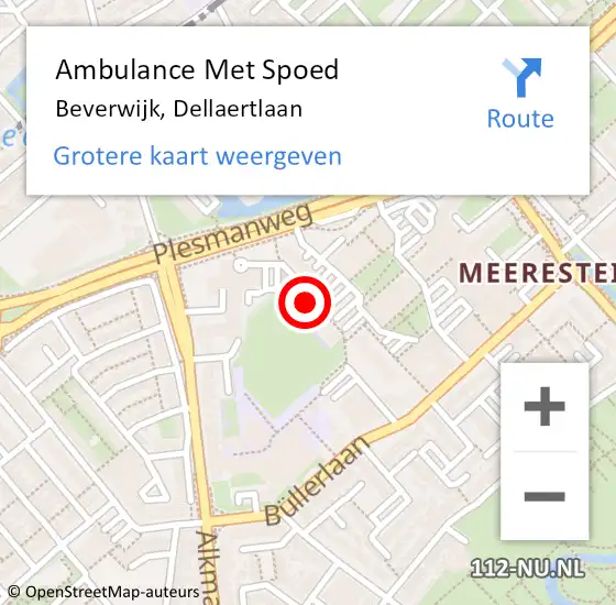 Locatie op kaart van de 112 melding: Ambulance Met Spoed Naar Beverwijk, Dellaertlaan op 25 oktober 2024 19:40