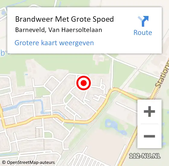 Locatie op kaart van de 112 melding: Brandweer Met Grote Spoed Naar Barneveld, Van Haersoltelaan op 25 oktober 2024 19:43