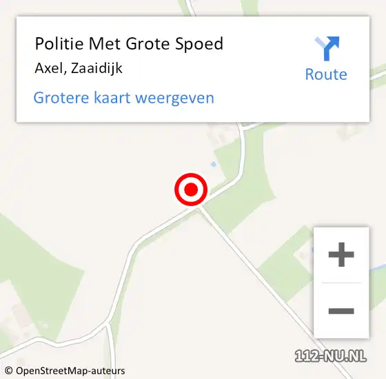 Locatie op kaart van de 112 melding: Politie Met Grote Spoed Naar Axel, Zaaidijk op 25 oktober 2024 19:48