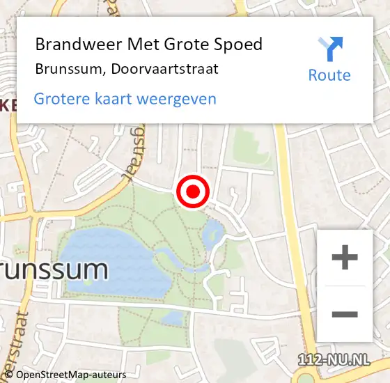 Locatie op kaart van de 112 melding: Brandweer Met Grote Spoed Naar Brunssum, Doorvaartstraat op 25 oktober 2024 20:01