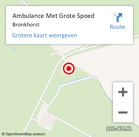 Locatie op kaart van de 112 melding: Ambulance Met Grote Spoed Naar Bronkhorst op 25 oktober 2024 20:34