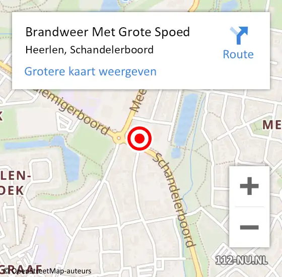 Locatie op kaart van de 112 melding: Brandweer Met Grote Spoed Naar Heerlen, Schandelerboord op 25 oktober 2024 20:42