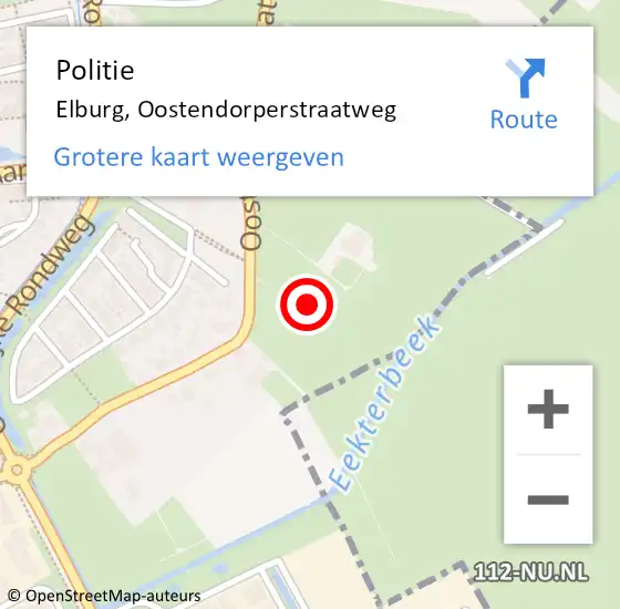 Locatie op kaart van de 112 melding: Politie Elburg, Oostendorperstraatweg op 25 oktober 2024 21:23