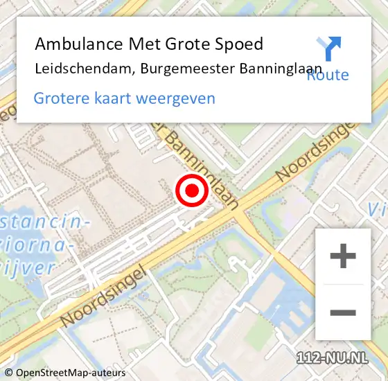 Locatie op kaart van de 112 melding: Ambulance Met Grote Spoed Naar Leidschendam, Burgemeester Banninglaan op 25 oktober 2024 21:32