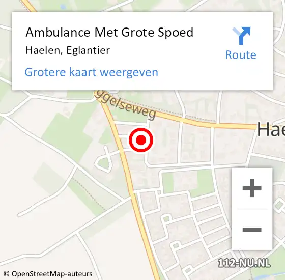 Locatie op kaart van de 112 melding: Ambulance Met Grote Spoed Naar Haelen, Eglantier op 24 oktober 2014 17:47