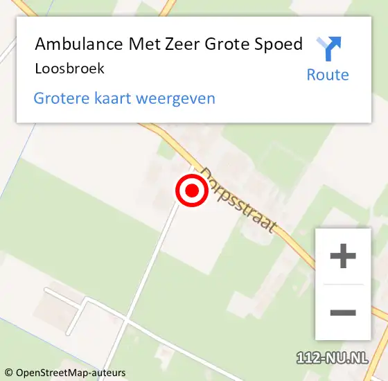 Locatie op kaart van de 112 melding: Ambulance Met Zeer Grote Spoed Naar Loosbroek op 25 oktober 2024 22:44