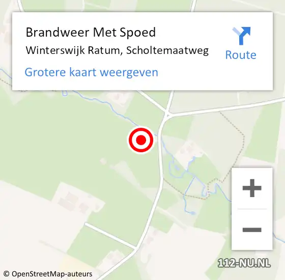 Locatie op kaart van de 112 melding: Brandweer Met Spoed Naar Winterswijk Ratum, Scholtemaatweg op 25 oktober 2024 22:53