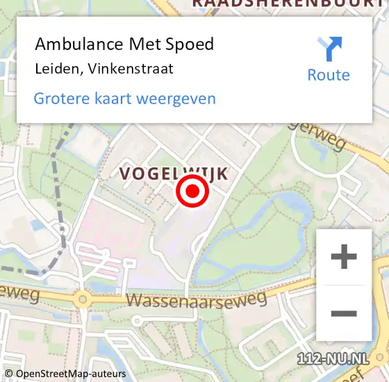 Locatie op kaart van de 112 melding: Ambulance Met Spoed Naar Noordwijkerhout, Vinkenstraat op 25 oktober 2024 23:02