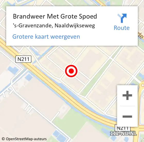 Locatie op kaart van de 112 melding: Brandweer Met Grote Spoed Naar 's-Gravenzande, Naaldwijkseweg op 26 oktober 2024 00:15