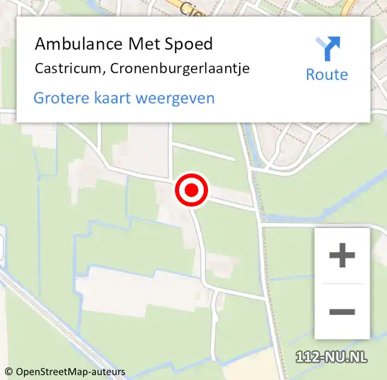 Locatie op kaart van de 112 melding: Ambulance Met Spoed Naar Castricum, Cronenburgerlaantje op 26 oktober 2024 00:24