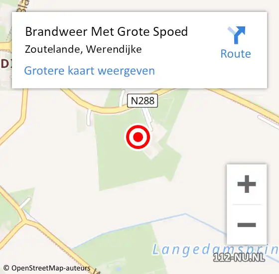 Locatie op kaart van de 112 melding: Brandweer Met Grote Spoed Naar Zoutelande, Werendijke op 26 oktober 2024 00:35