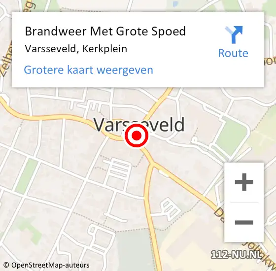 Locatie op kaart van de 112 melding: Brandweer Met Grote Spoed Naar Varsseveld, Kerkplein op 26 oktober 2024 02:36