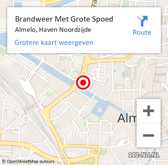 Locatie op kaart van de 112 melding: Brandweer Met Grote Spoed Naar Almelo, Haven Noordzijde op 26 oktober 2024 03:02