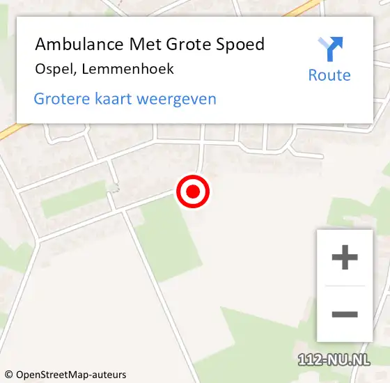 Locatie op kaart van de 112 melding: Ambulance Met Grote Spoed Naar Ospel, Lemmenhoek op 26 oktober 2024 04:04